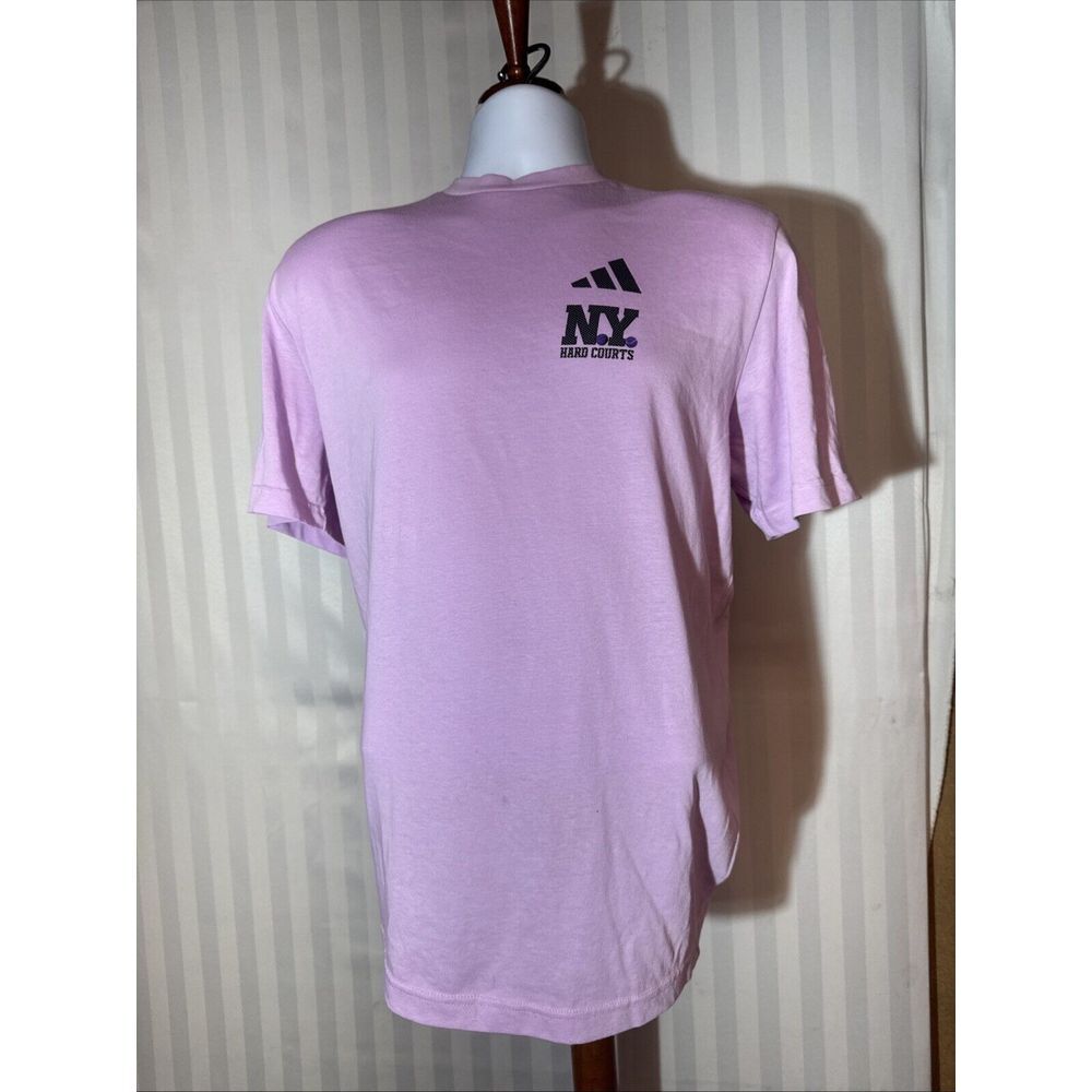$35 ADIDAS Mens AeroReady NEW YORK Hard Courts Tennis T-Shirt Ody001 -pink - XL